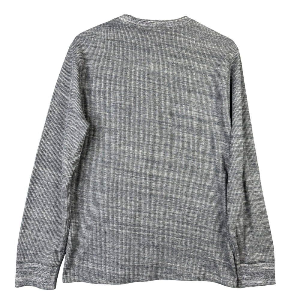 Vince Mens Gray Space Dye Waffle Knit Thermal Long Sleeve Crew Neck Shirt M - Picture 3 of 9